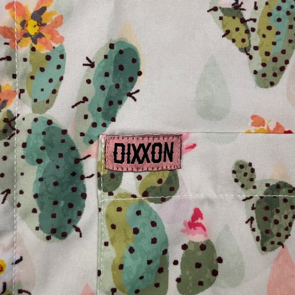 Dixxon Flannel Co Desert Rose Shirt Mens XL Cream Cactus Print Short Sleeve - Picture 3 of 9